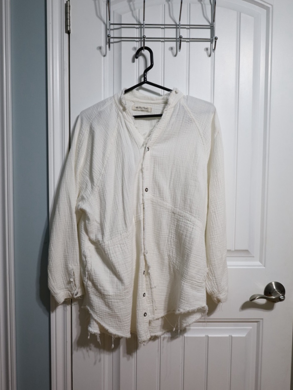 FREE PEOPLE SUMMER DAYDREAM COTTON BUTTON DOWN TOP WOMENS SIZE LARGE - Picture 2 of 14